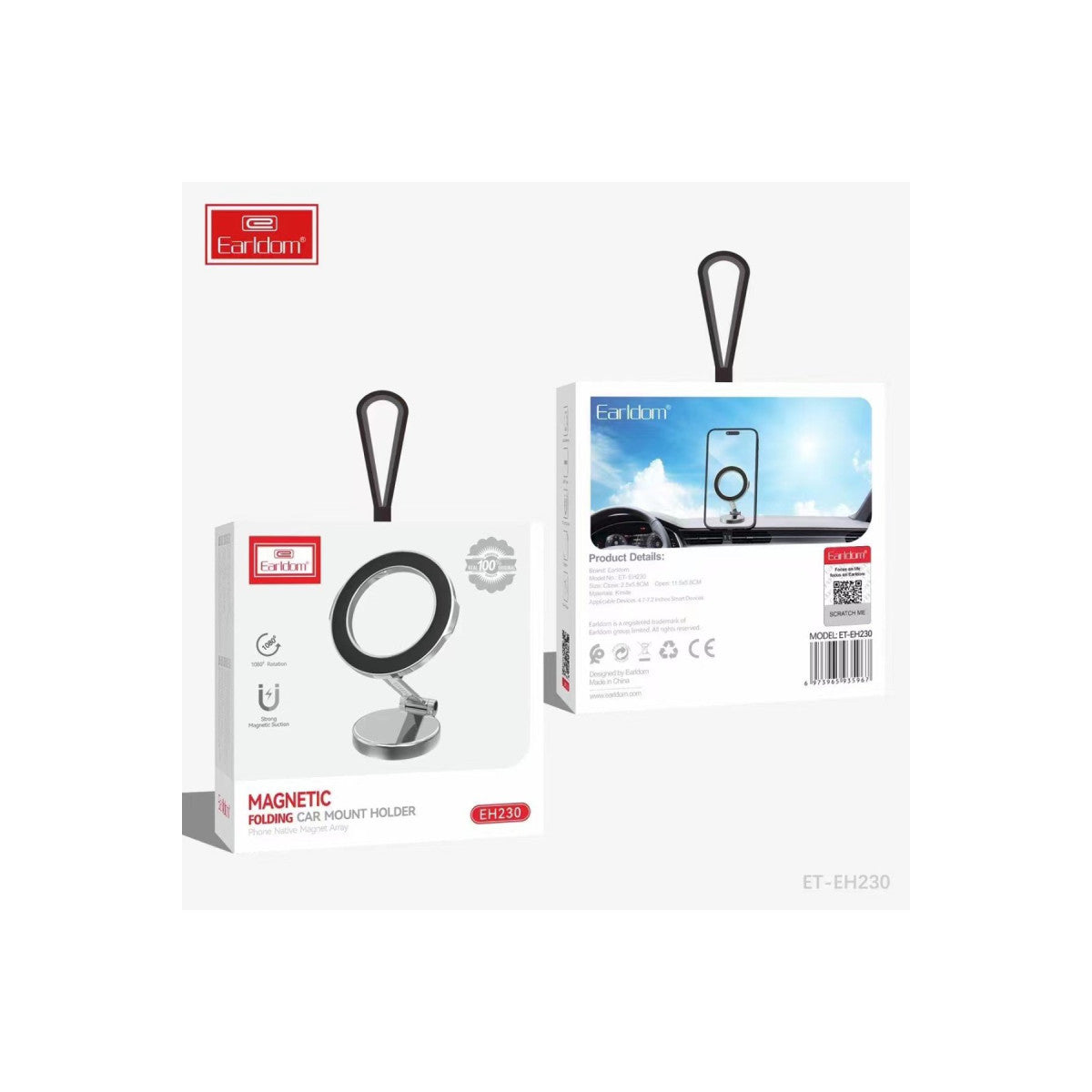 Earldom EH230 360 Derece Ayarlanabilen Yapışkanlı Manyetik Magsafe Araç Tutucu