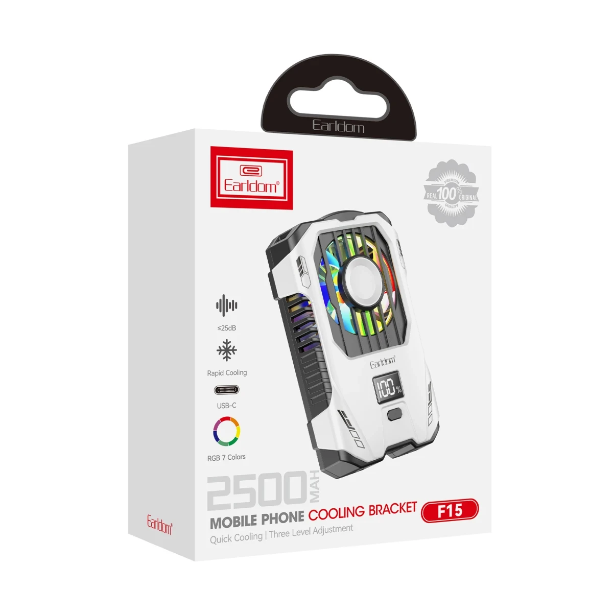 Earldom F15 RGB Radyatör Telefon Soğutucu Fan - Beyaz