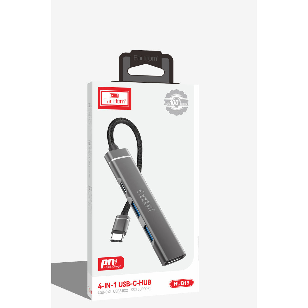 Earldom HUB19 2 Adet USB ve 2 Adet Type-C Çıkışlı PD Şarj Destekli Hub Dönüştürücü