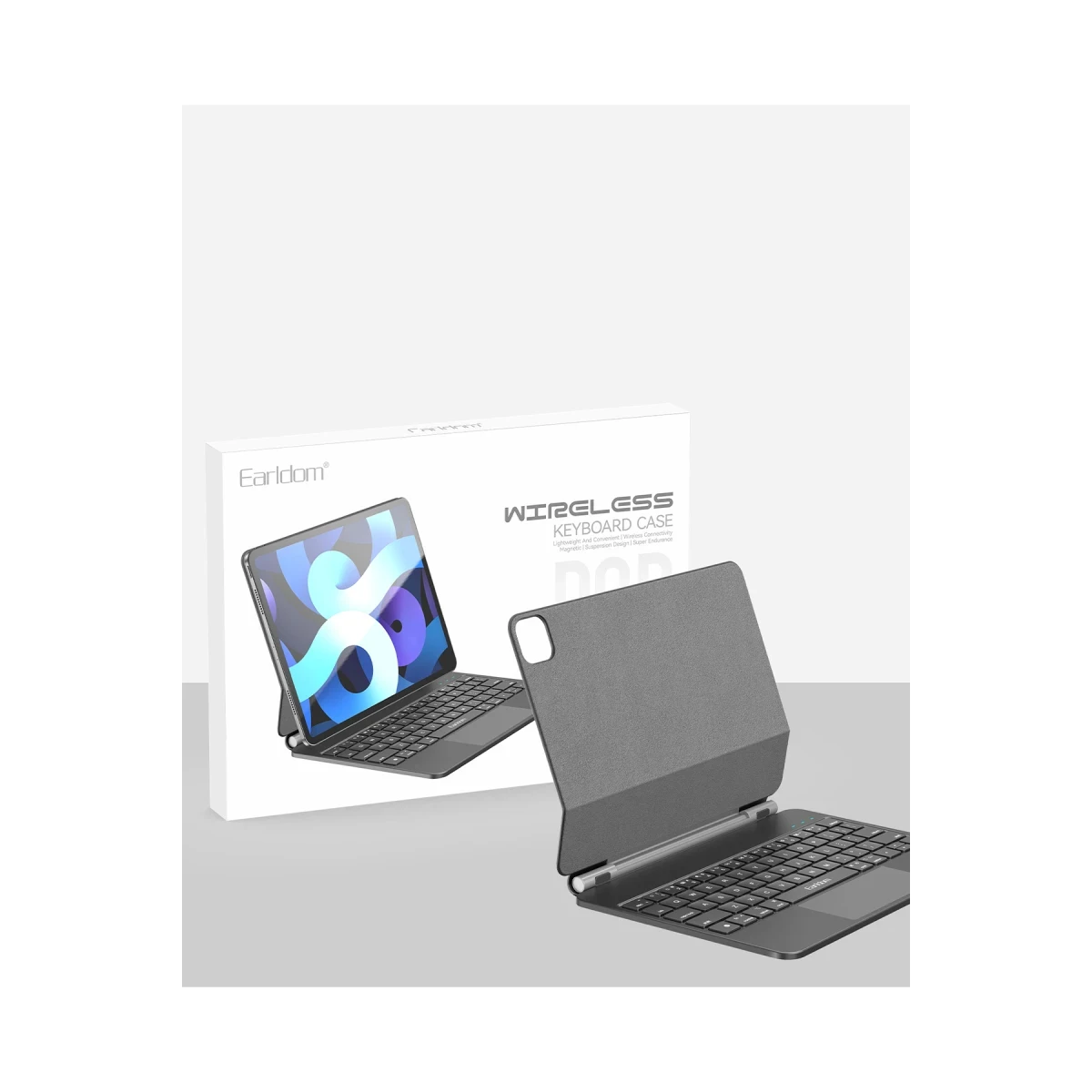 Earldom Apple KB10P iPad Pro 13 (2024) Kablosuz Klavyeli Tablet Kılıfı - Siyah