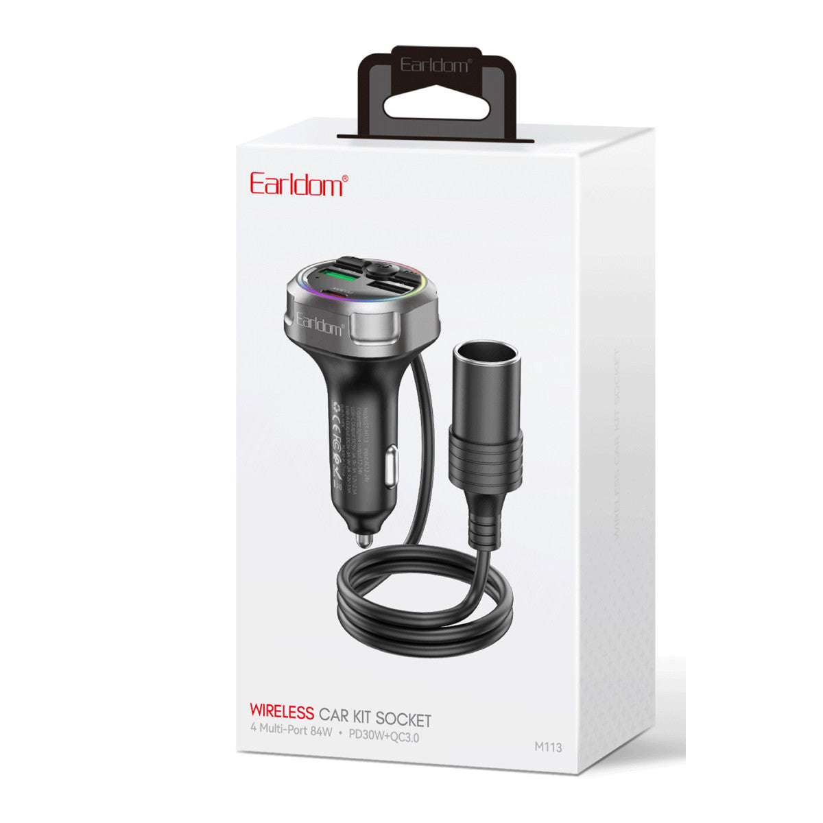 Earldom M113 Bluetooth USB Type-C ve Çakmaklık Çıkışlı Hızlı Araç Şarjı