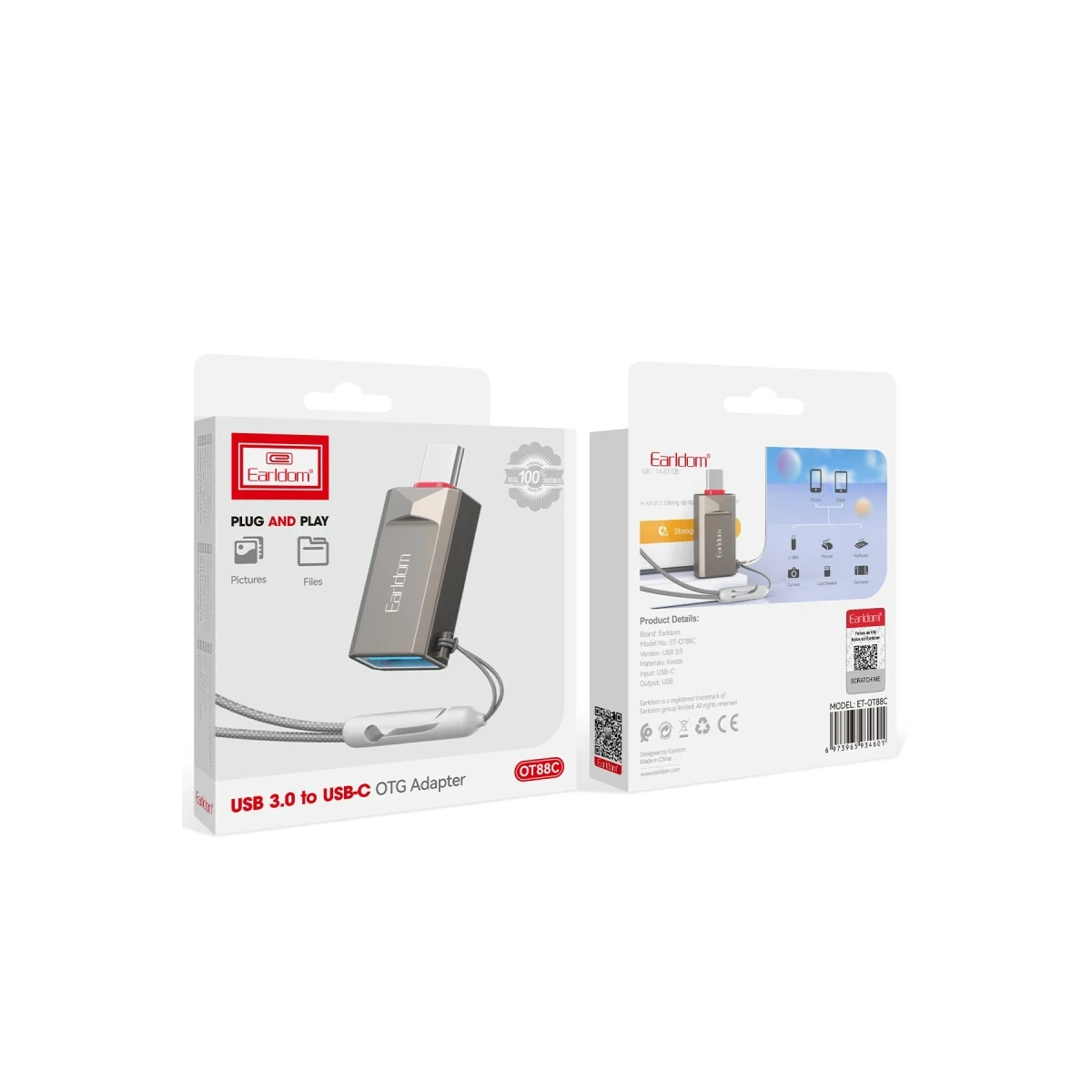 Earldom OT88C Tak Çalıştır Type-C to USB 3.0 Dönüştürücü - Siyah