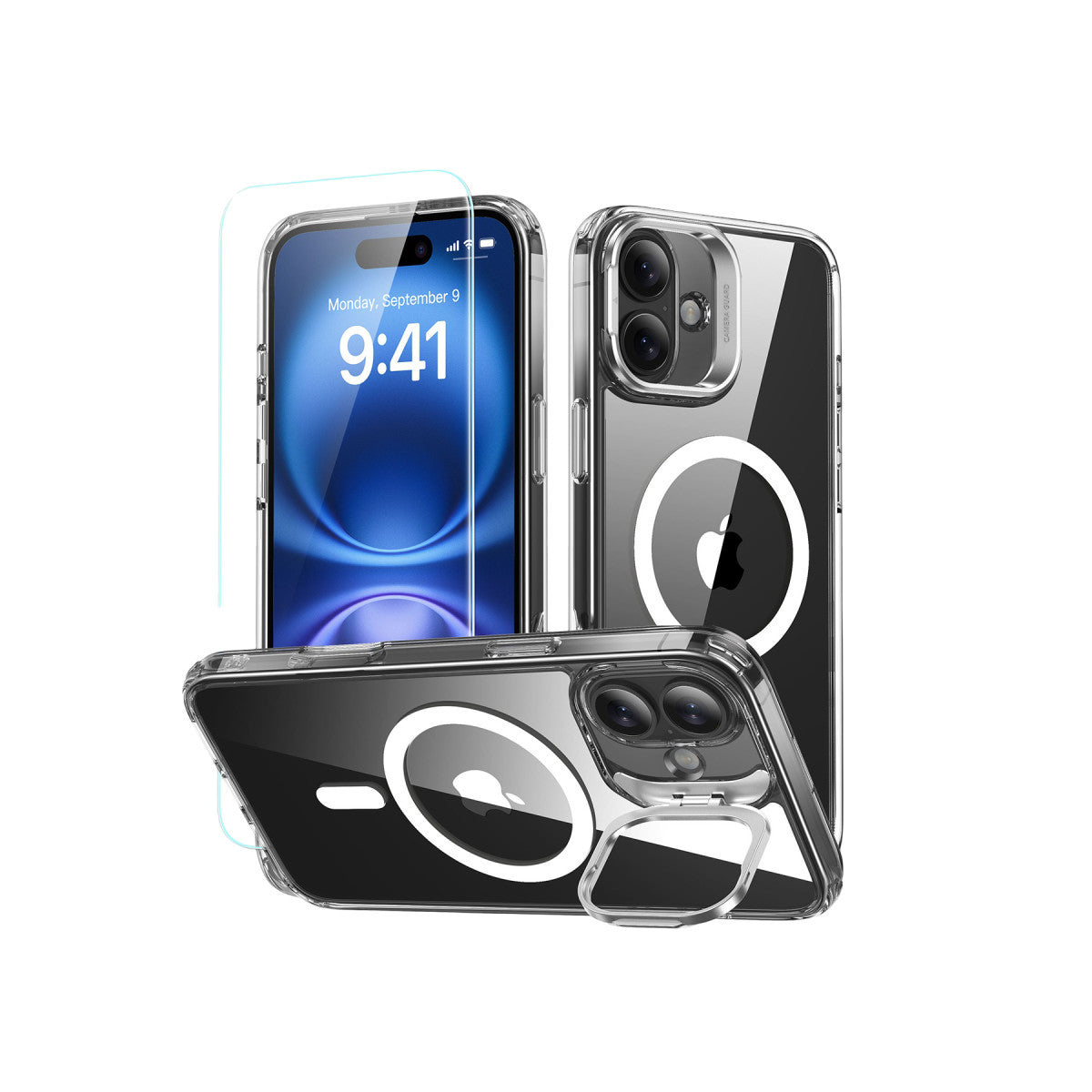 ESR Apple iPhone 16 Classic Hybrid Magsafe Standlı Kapak + Cam Hediyeli Set