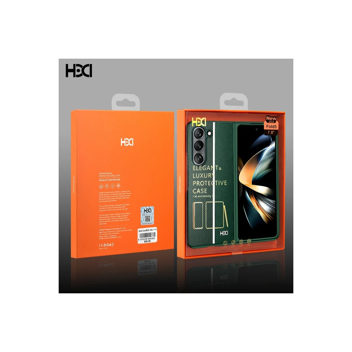 HDD Samsung Galaxy Z Fold 5 Kılıf HBC-155 Lizbon Kapak - Kahverengi