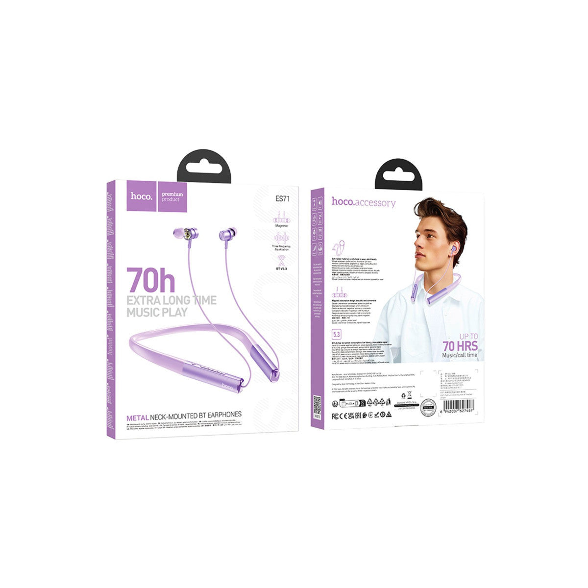 Hoco. ES71 Platinum BT 5.3 Boyun Askı Özellikli Kablosuz Bluetooth Kulaklık