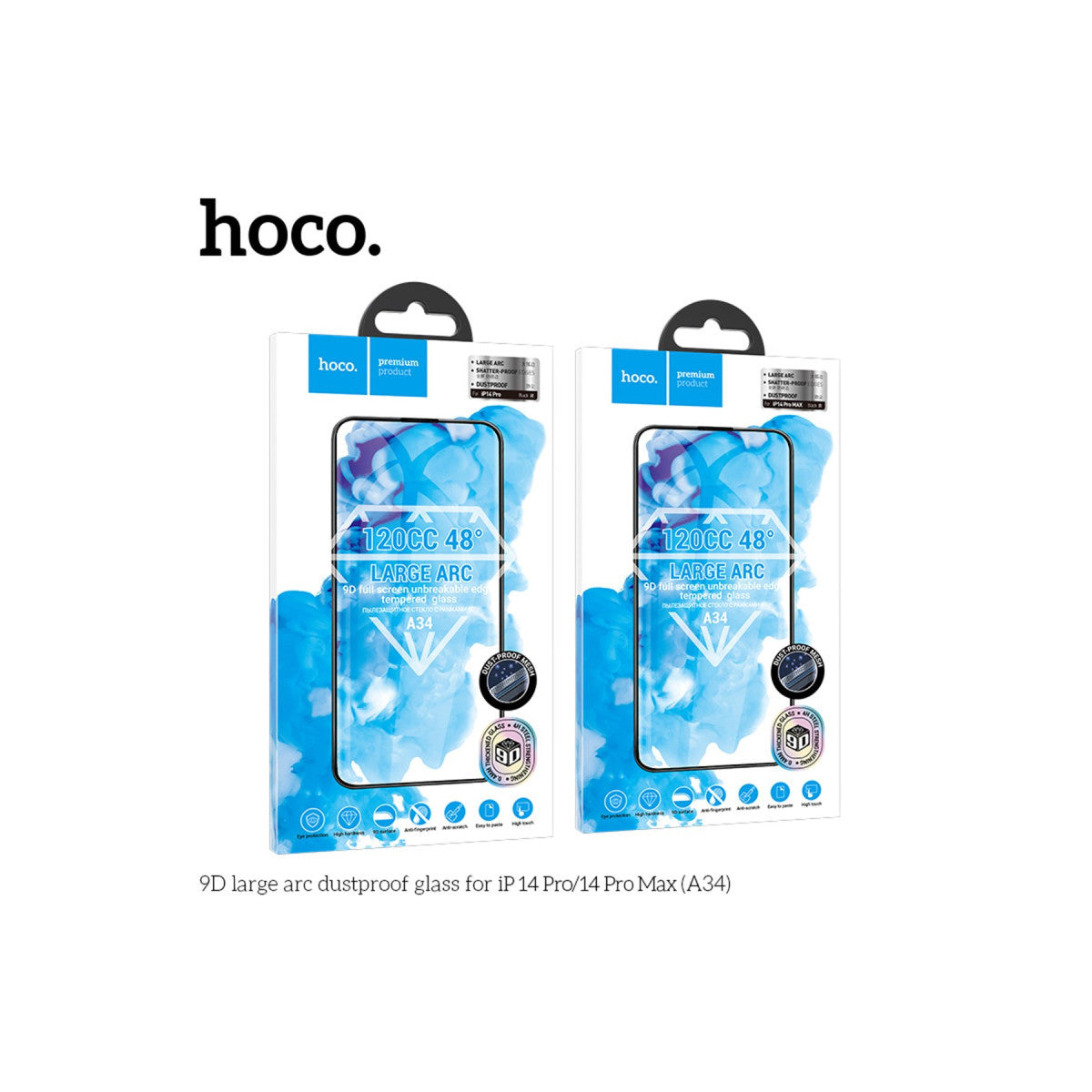 Hoco. Apple iPhone 14 Pro 9D Dustproof Cam Ekran Koruyucu