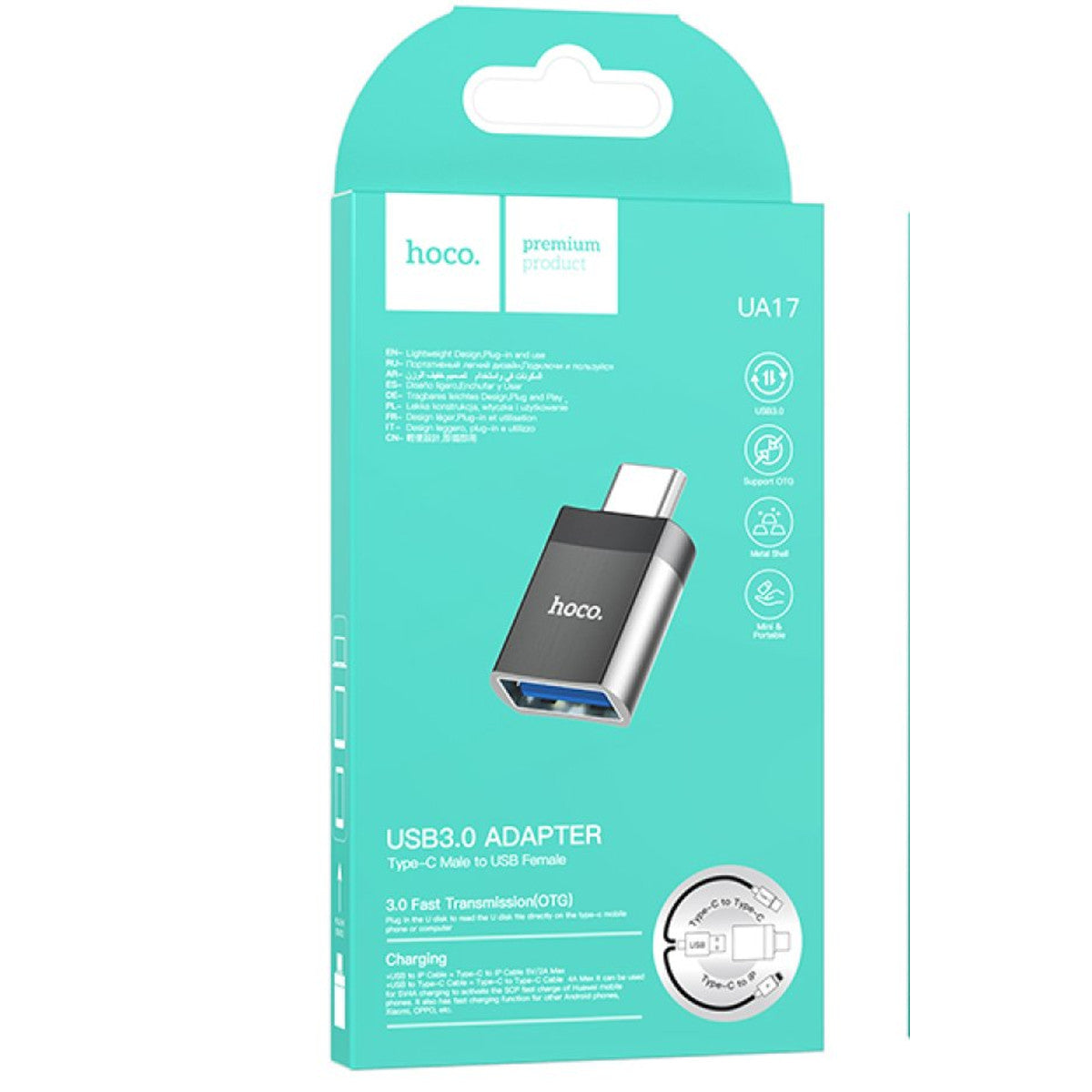 Hoco. UA17 Tak Çalıştır Type-C to USB 3.0 Dönüştürücü