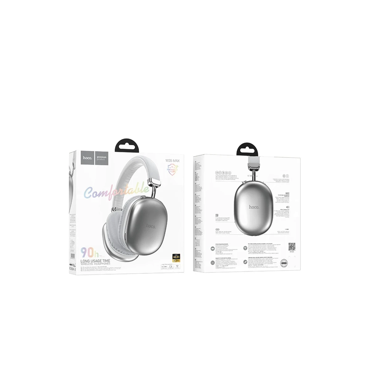 Hoco. W35 Max Joy Aux Destekli Bluetooth Kablosuz Kulaklık - Gümüş