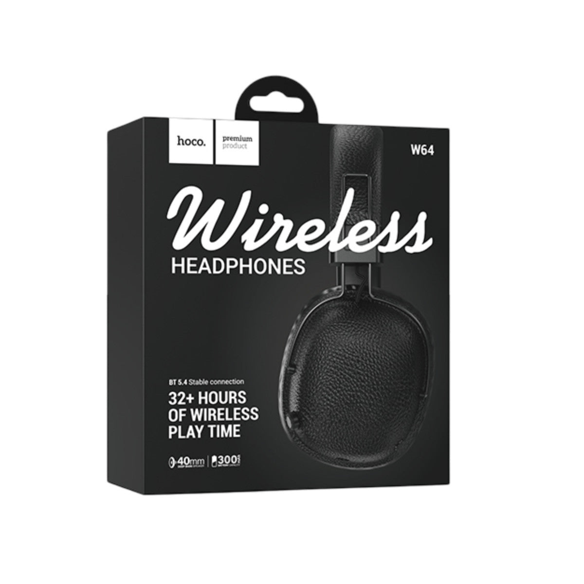 Hoco. W64 Earl 2 Bluetooth 5.4 Destekli Kablosuz Kulaklık – Siyah