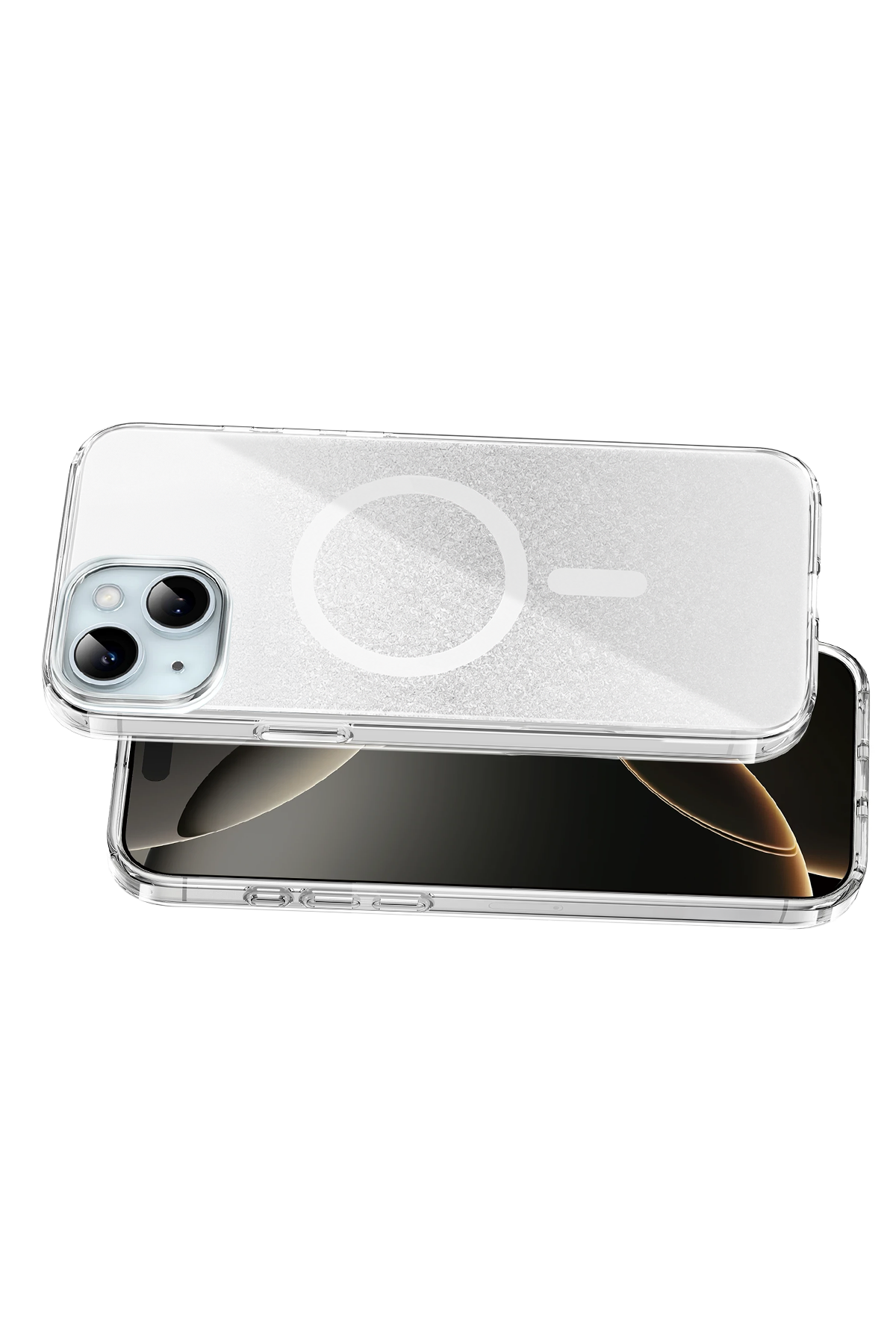 Onegif Apple iPhone 14 Sora Simli Magsafe Kapak - Beyaz