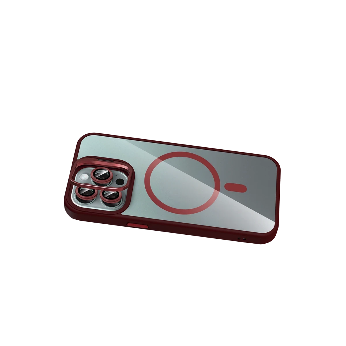 Joko Apple iPhone 16 Pro Remim Lensli Magsafe Standlı Kapak - Bordo