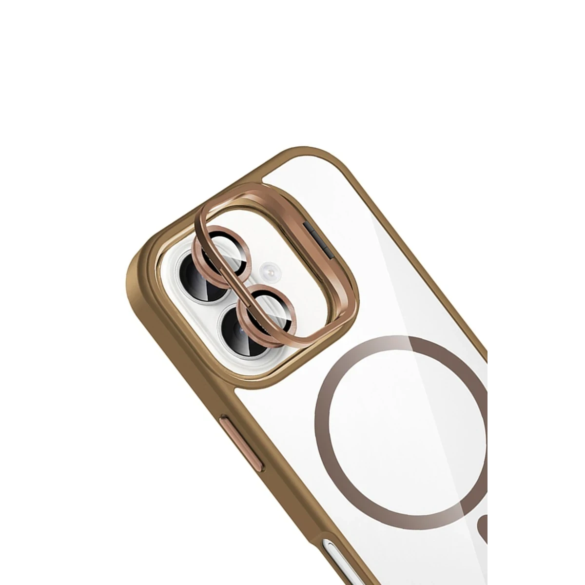 Joko Apple iPhone 16 Remim Lensli Magsafe Standlı Kapak - Kahverengi
