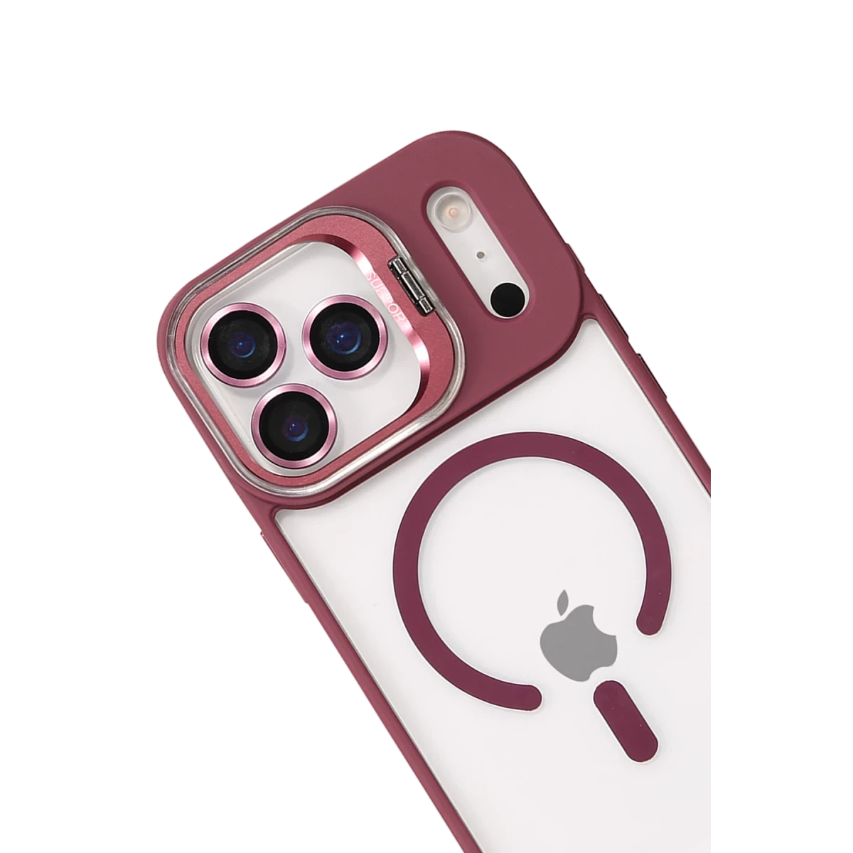 Joko Apple iPhone 17 Pro Max Remim Lensli Magsafe Standlı Kapak - Bordo