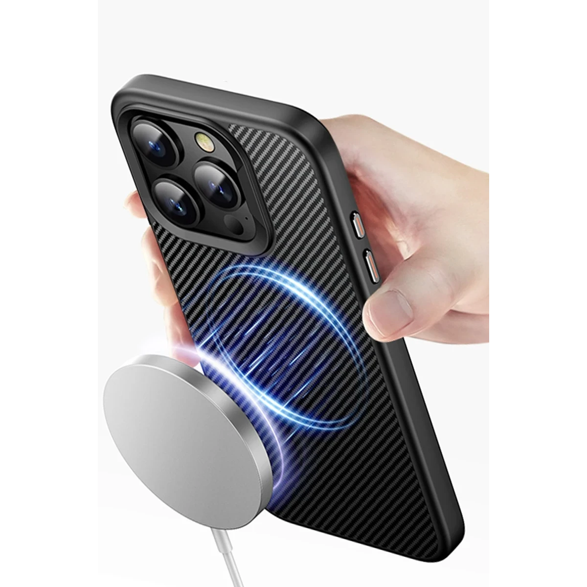 Joko Apple iPhone 14 Pro Dart Karbon Magsafe Kapak - Siyah