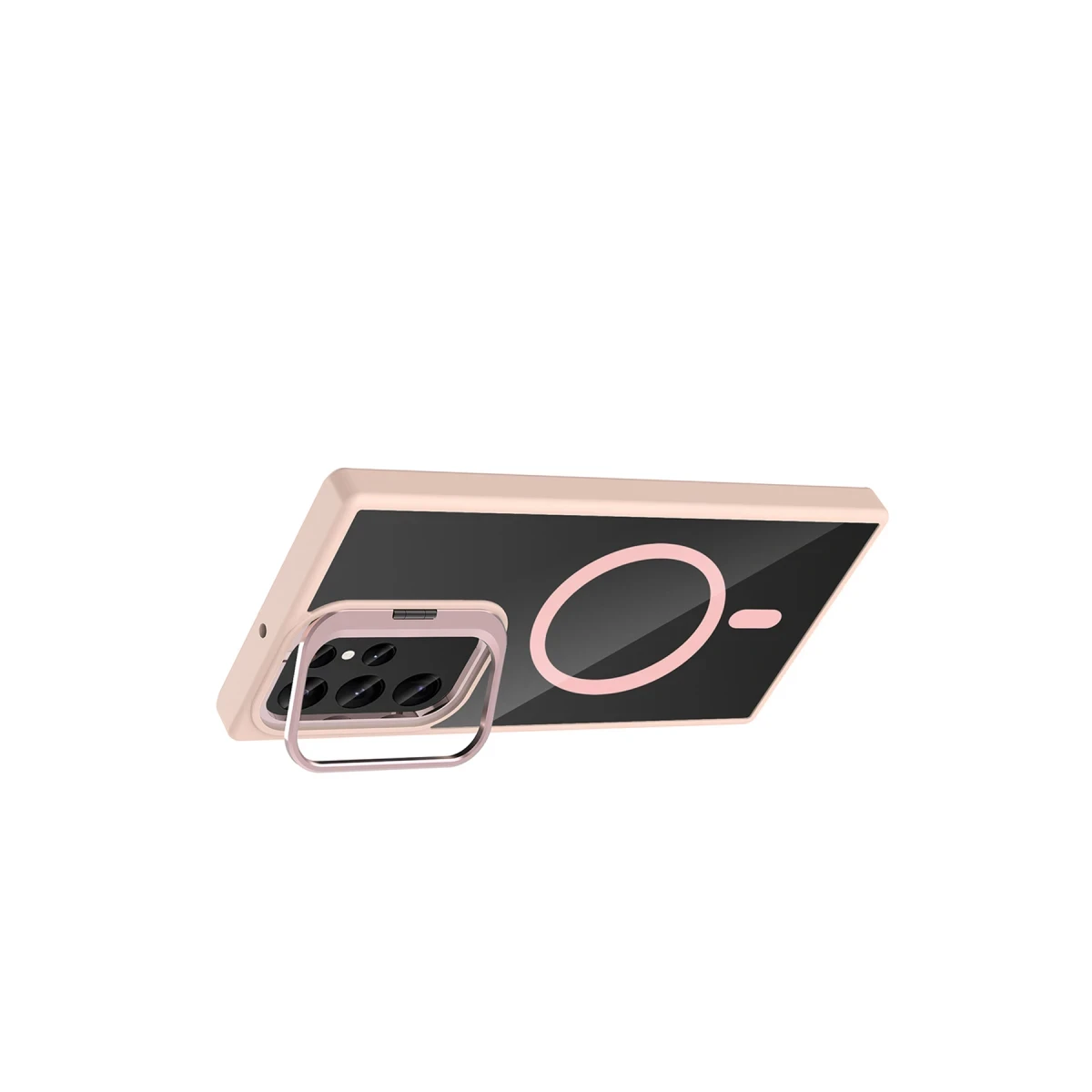 Joko Samsung Galaxy S23 Ultra Remim Lensli Magsafe Standlı Kapak - Pembe