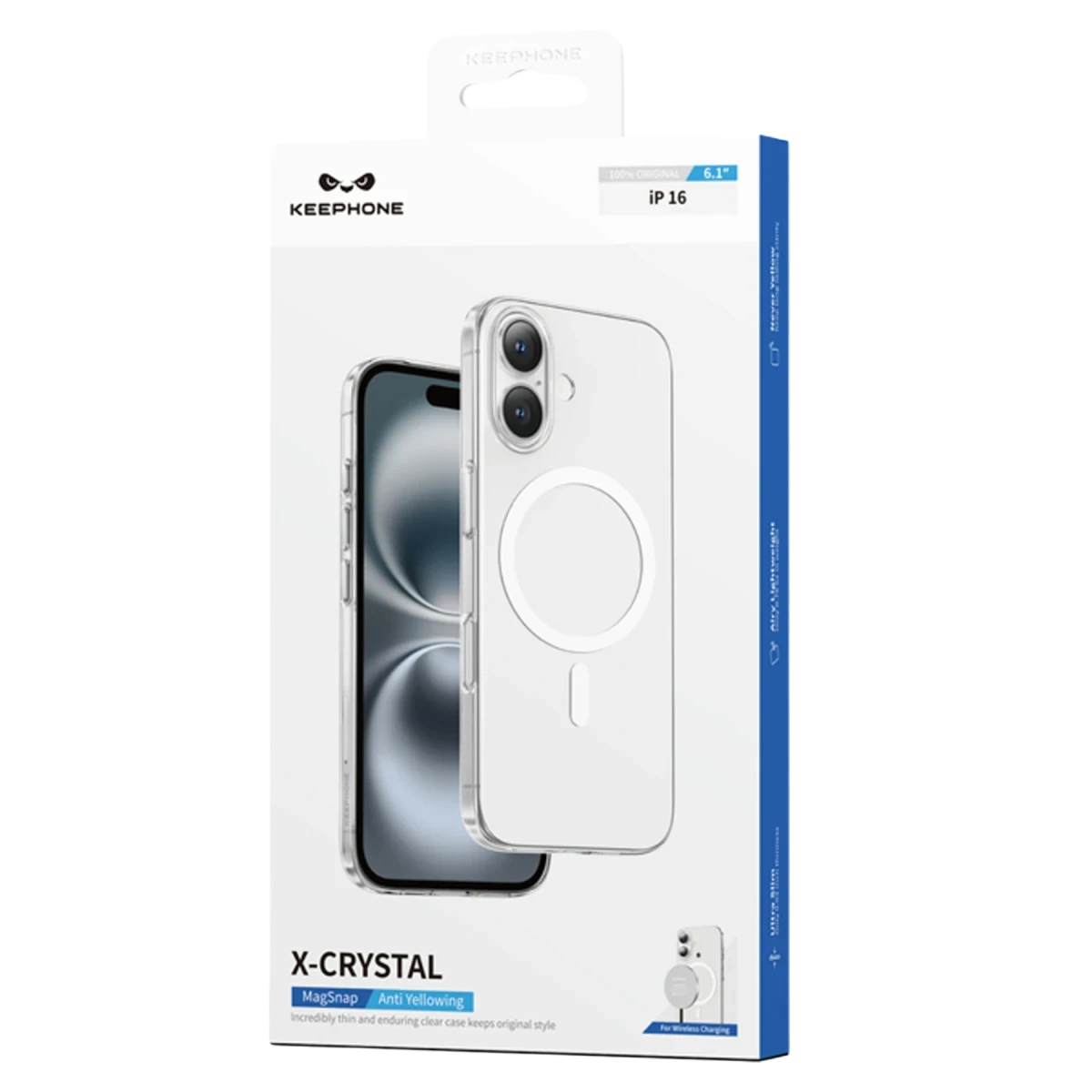 Keephone Apple iPhone 16 X-Crystal Slim Magsafe Kılıf - Şeffaf