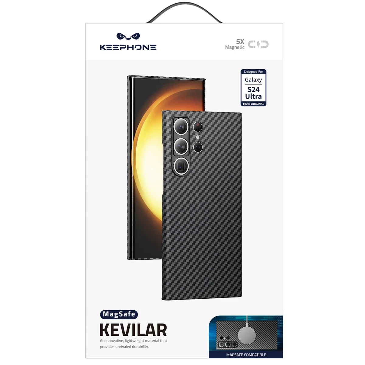 Keephone Samsung Galaxy S23 Ultra Kevlar Magsafe Kılıf - Siyah