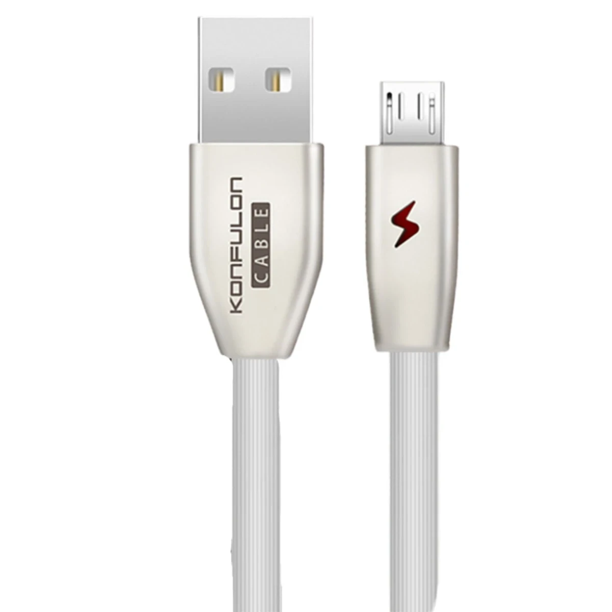 Konfulon S53 Led Işıklı Micro USB Kablo 1M 3A - Beyaz