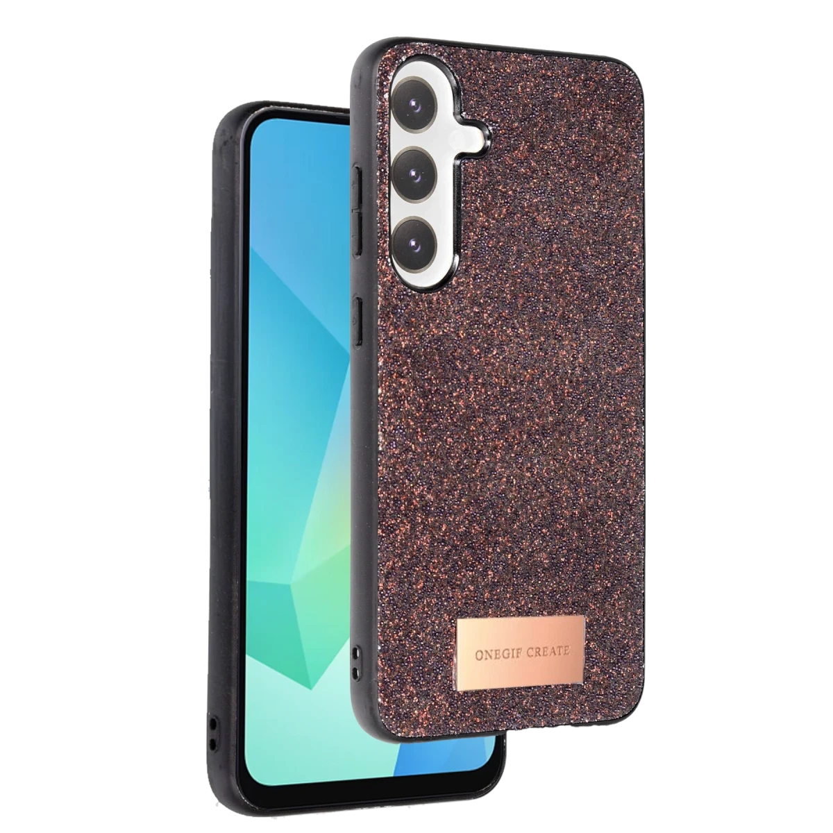Onegif Samsung Galaxy A36 Bright Simli Kapak - Derin Mor