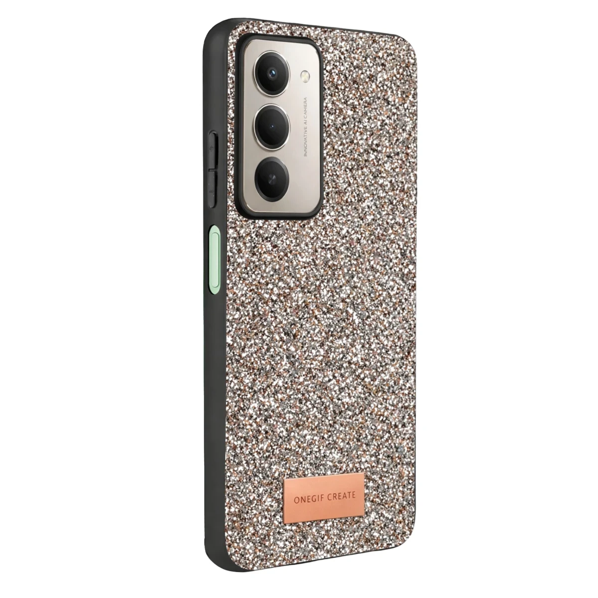 Onegif Xiaomi Redmi 15 4G Bright Simli Kapak - Gümüş