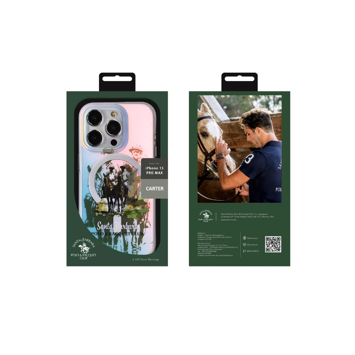 Santa Barbara Polo Racquet Club Apple iPhone 15 Pro Max Carter Magsafe Kapak - Standing