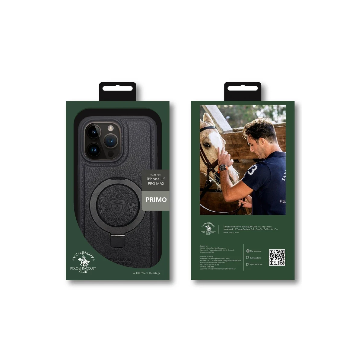 Santa Barbara Polo Racquet Club Apple iPhone 15 Pro Primo Magsafe Stand Kapak - Kırmızı