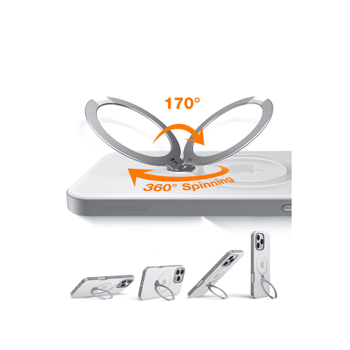 Torras Apple iPhone 16 Pro Max O Stand Spin Serisi Magsafe Kılıf