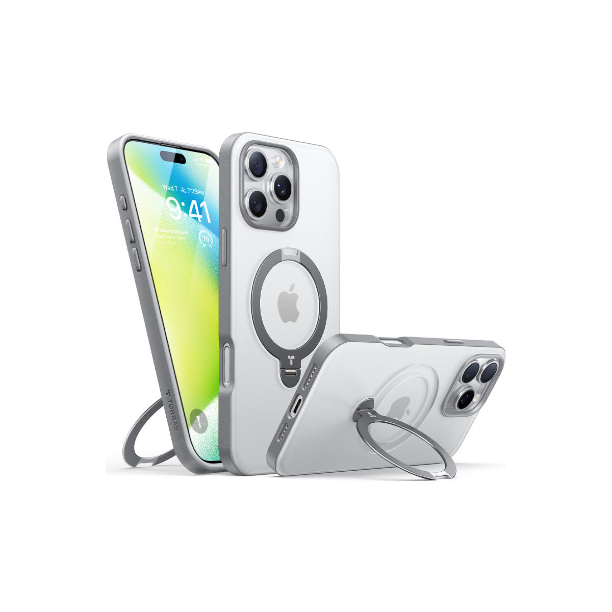 Torras Apple iPhone 16 Pro O Stand Spin Serisi Magsafe Kılıf