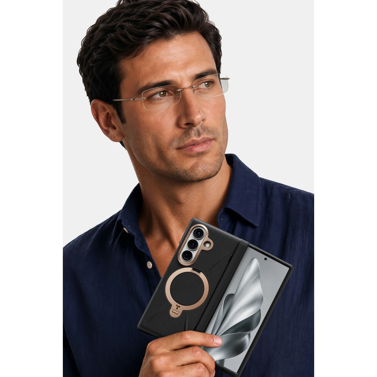 Torras Samsung Galaxy Z Fold 8 Ultra Ostand Q3 VegSkin 2 Adet Ekran Koruyuculu Magsafe Kılıf