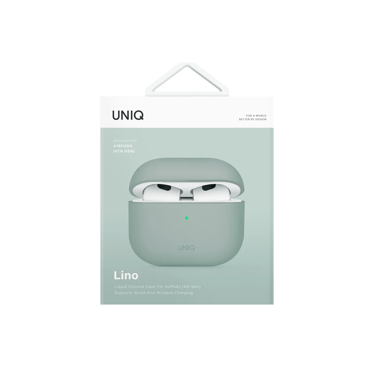 Uniq Apple Airpods 4 (4.nesil) Lino Silikon Kılıf - Yeşil