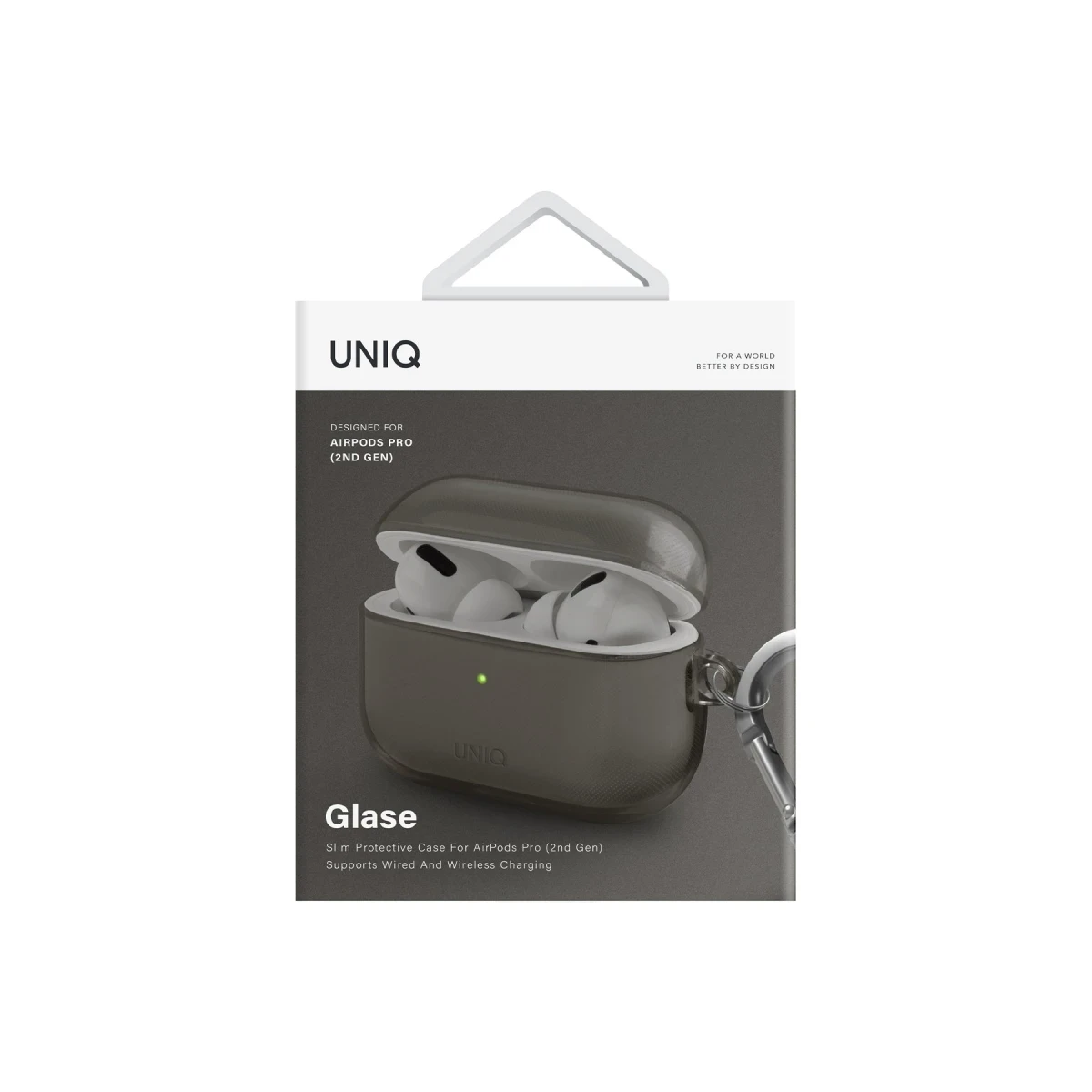Uniq Apple Airpods Pro 2 (2.nesil) Glase Silikon Kılıf - Siyah