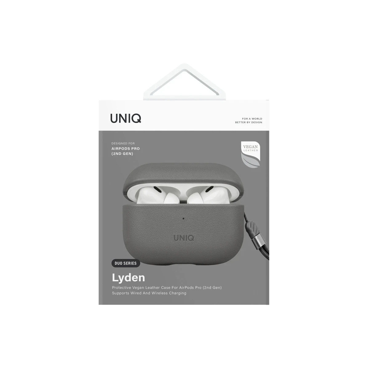 Uniq Apple Airpods Pro 2 (2.nesil) Lyden DS Deri Kılıf - Siyah