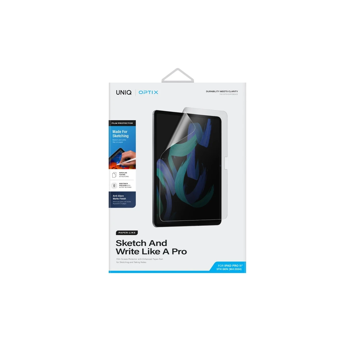 Uniq Apple iPad Pro 11 (2024) Optix Paper Sketch Tablet Nano Koruyucu - Siyah