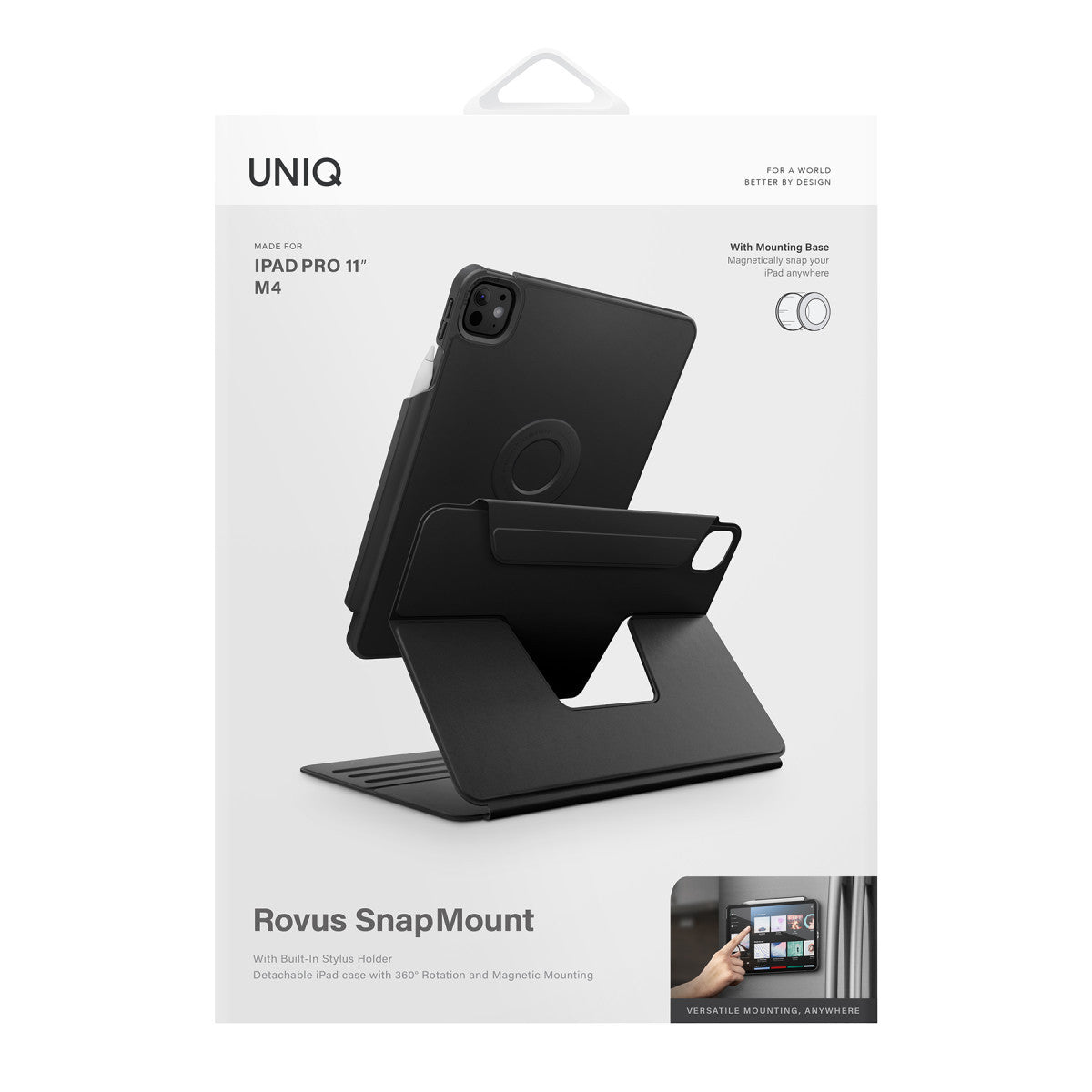 Uniq Apple iPad Pro 13 (2024) Rovus Snapmount 360 Derece Dönebilen Manyetik Tablet Kılıf