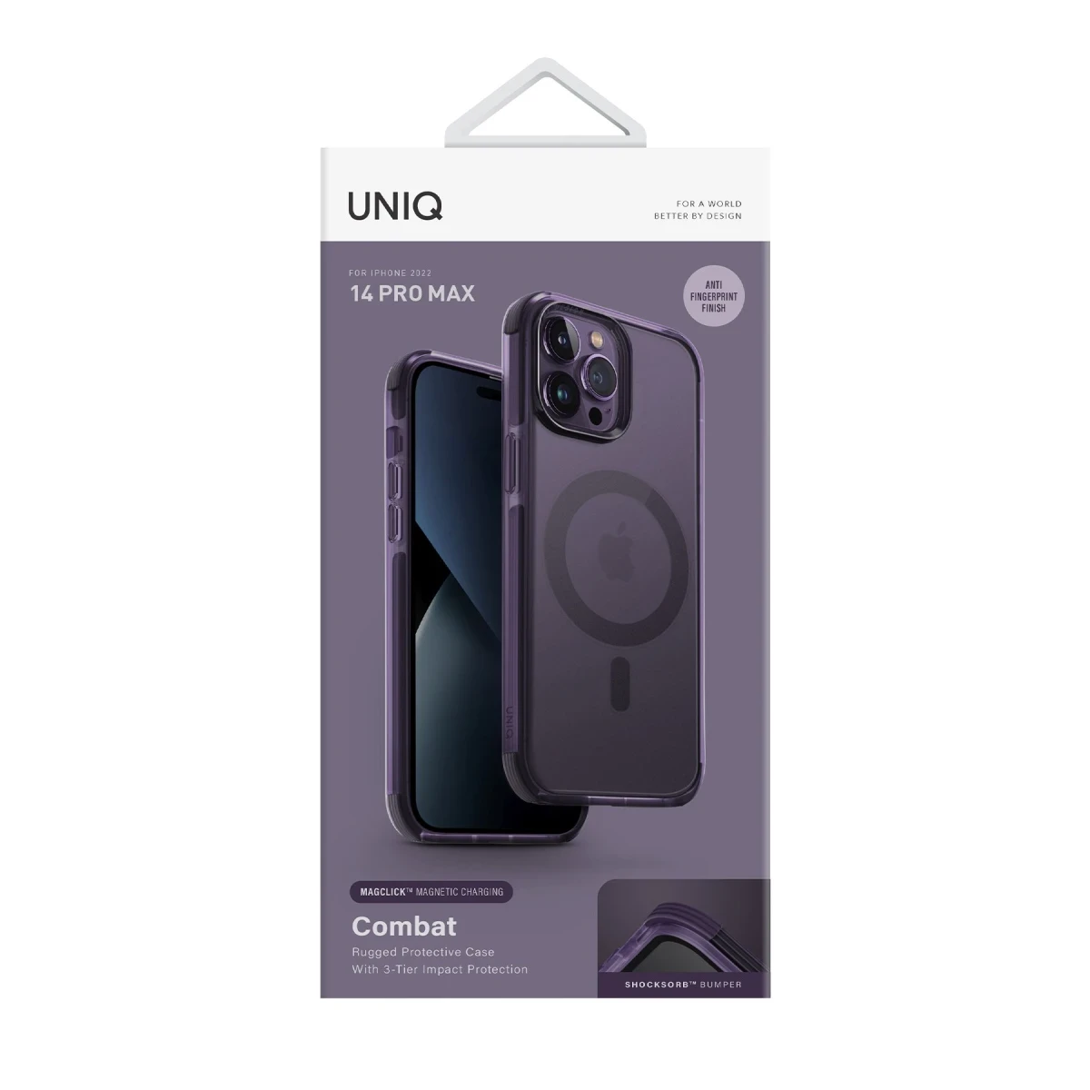 Uniq Apple iPhone 14 Pro Combat Magsafe Kapak - Derin Mor