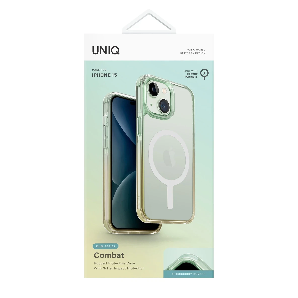 Uniq Apple iPhone 15 Combat Magsafe Kapak - Sarı