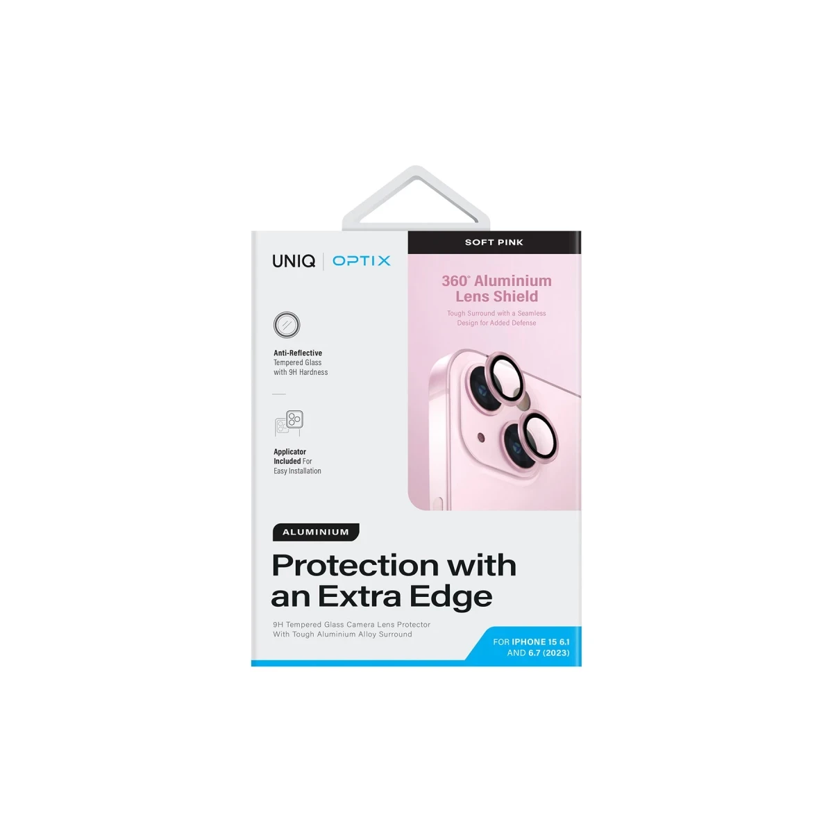 Uniq Apple iPhone 15 Optix Alüminyum Kamera Lens Koruyucu - Pembe