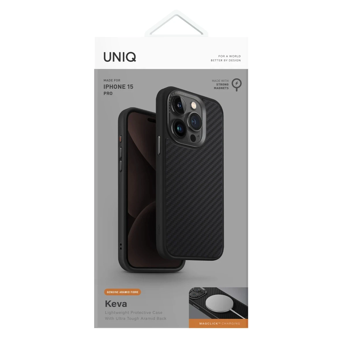 Uniq Apple iPhone 15 Pro Keva Karbon Magsafe Kapak - Siyah