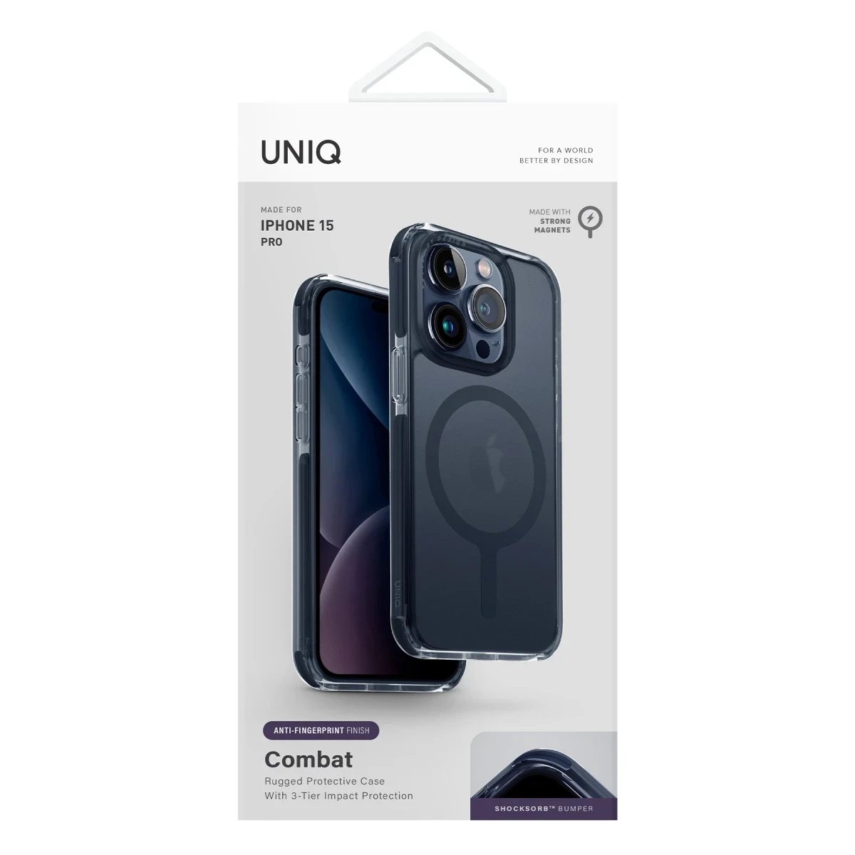 Uniq Apple iPhone 15 Pro Max Combat Magsafe Kapak - Mavi