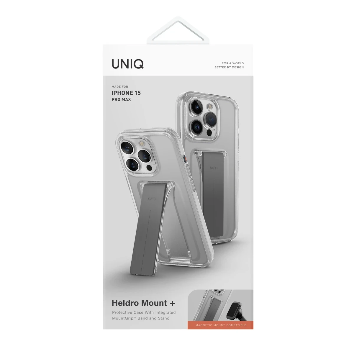 Uniq Apple iPhone 15 Pro Max Heldro Mount Standlı Kapak - Şeffaf