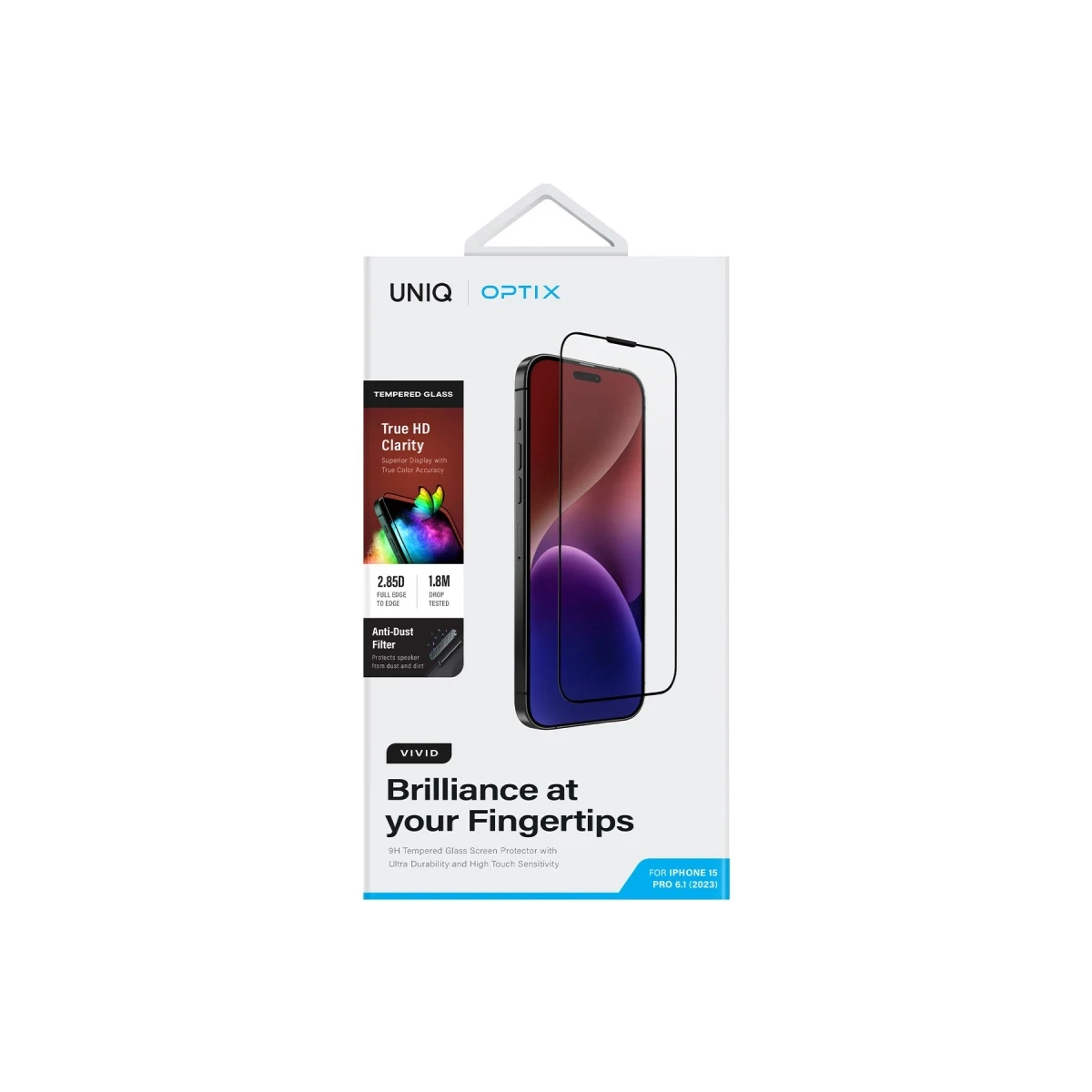 Uniq Apple iPhone 15 Pro Max Optix Vivid Cam Ekran Koruyucu - Siyah