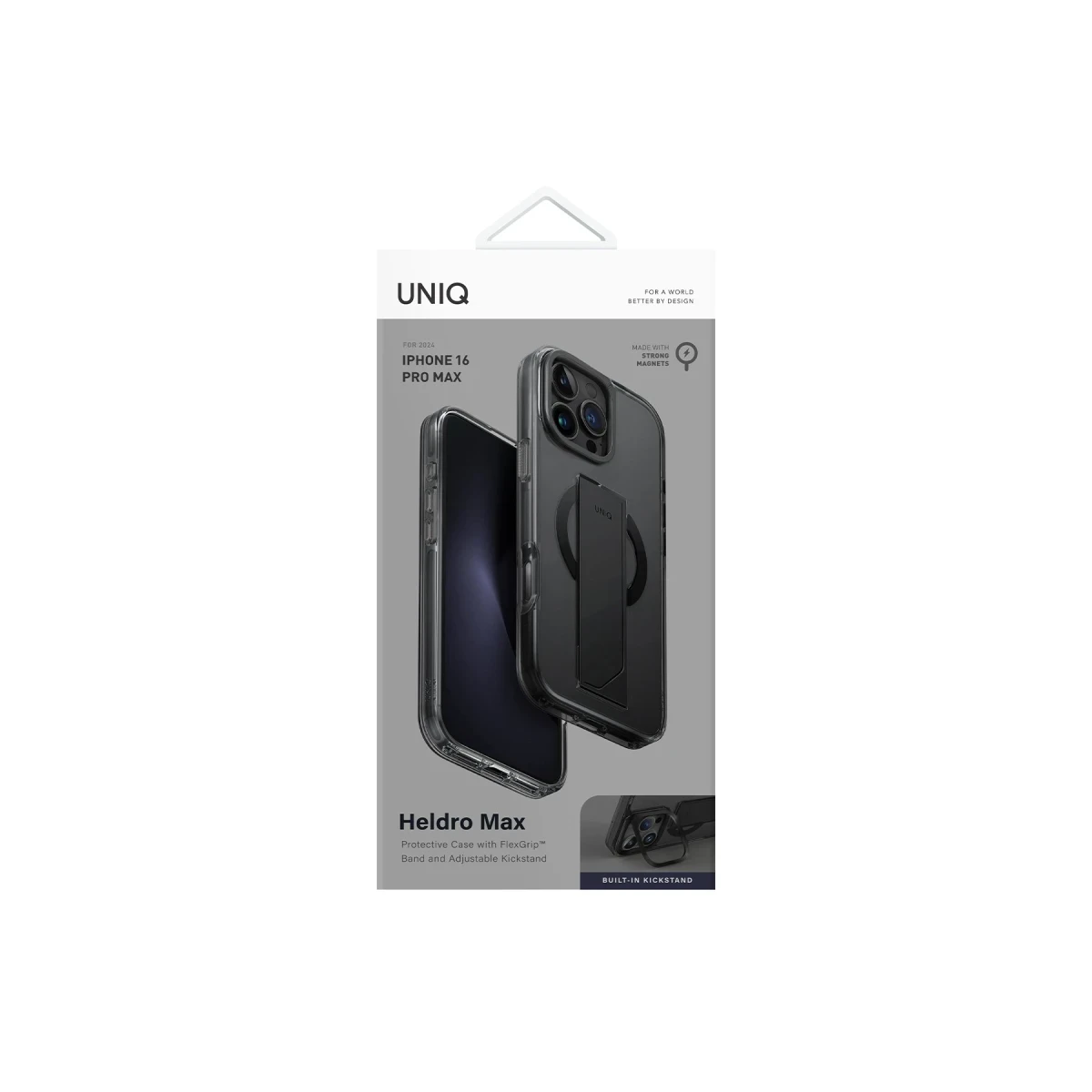 Uniq Apple iPhone 16 Pro Heldro Max Magsafe Standlı Kapak - Siyah