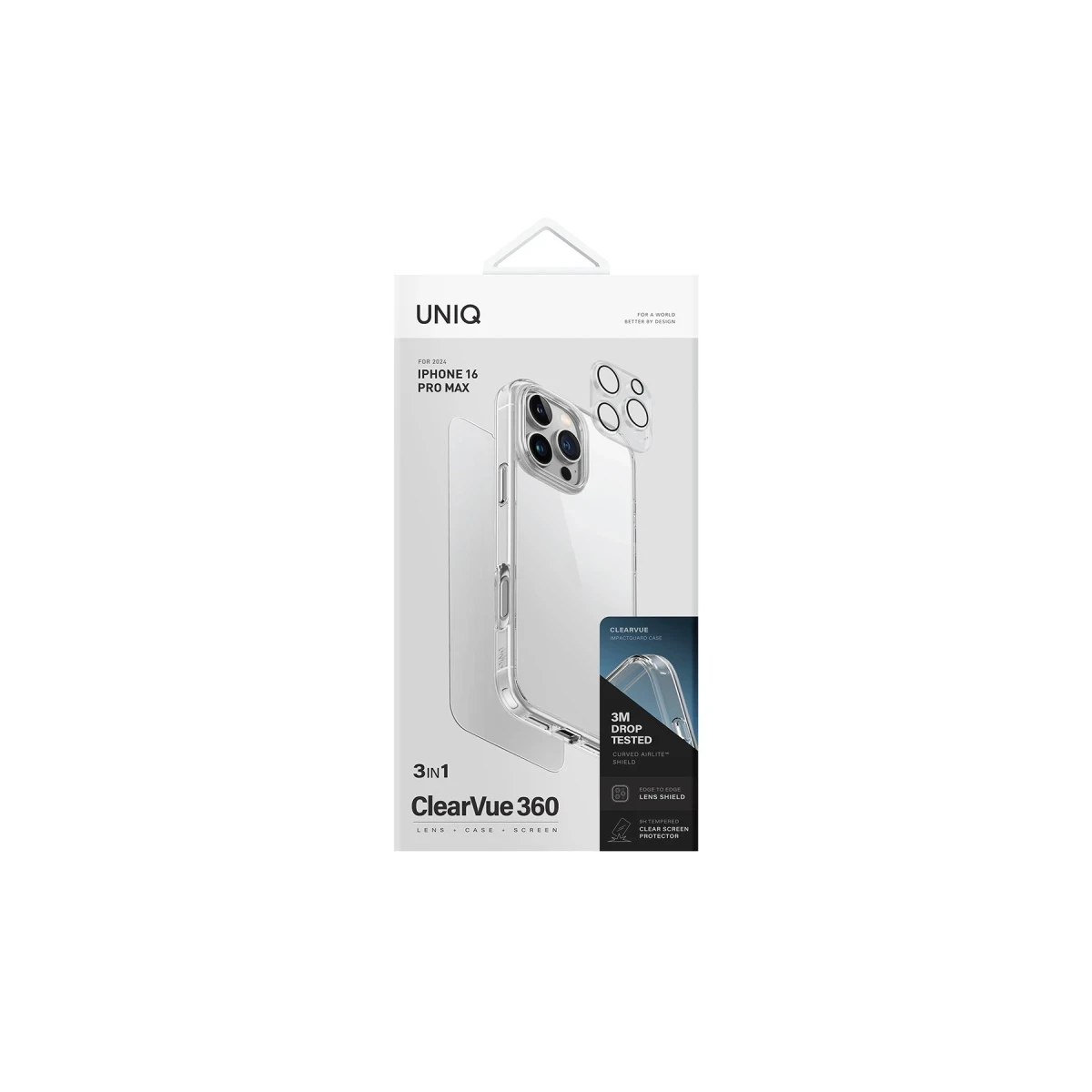 Uniq Apple iPhone 16 Pro Max Clearvue 3in1 Set Kapak - Şeffaf