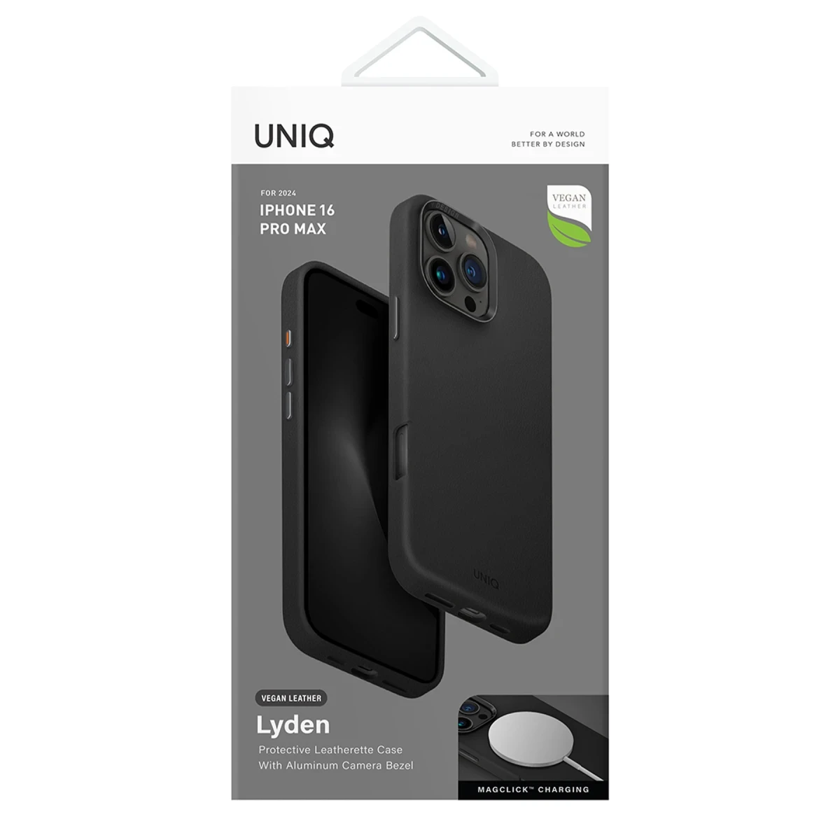 Uniq Apple iPhone 16 Pro Max Lyden Magsafe Deri Kapak - Siyah