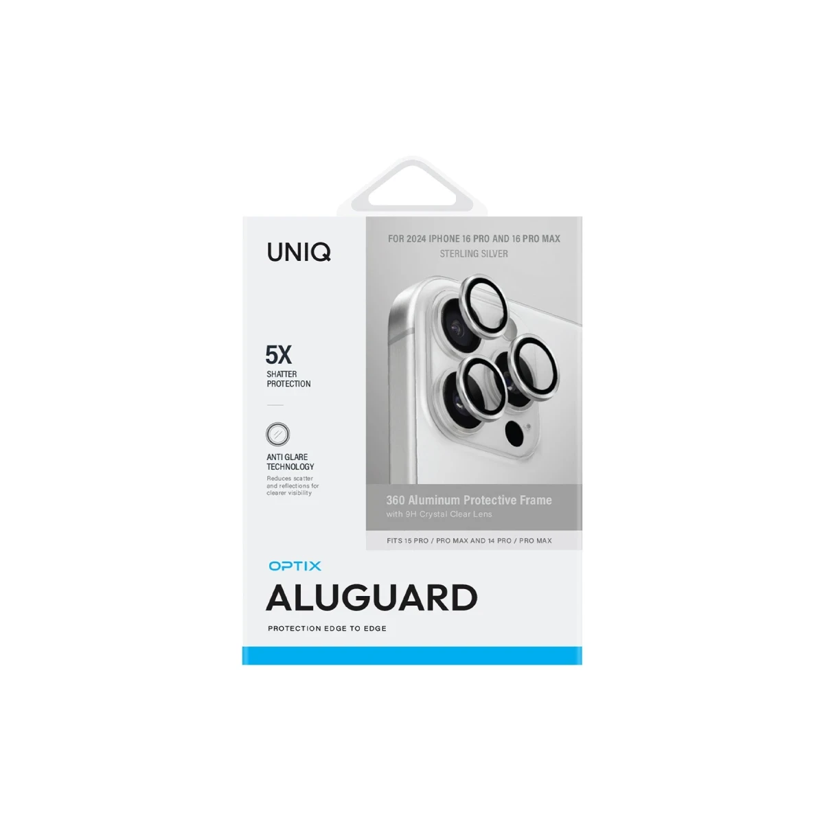 Uniq Apple iPhone 16 Pro Max Optix Alüminyum Kamera Lens Koruyucu - Gümüş