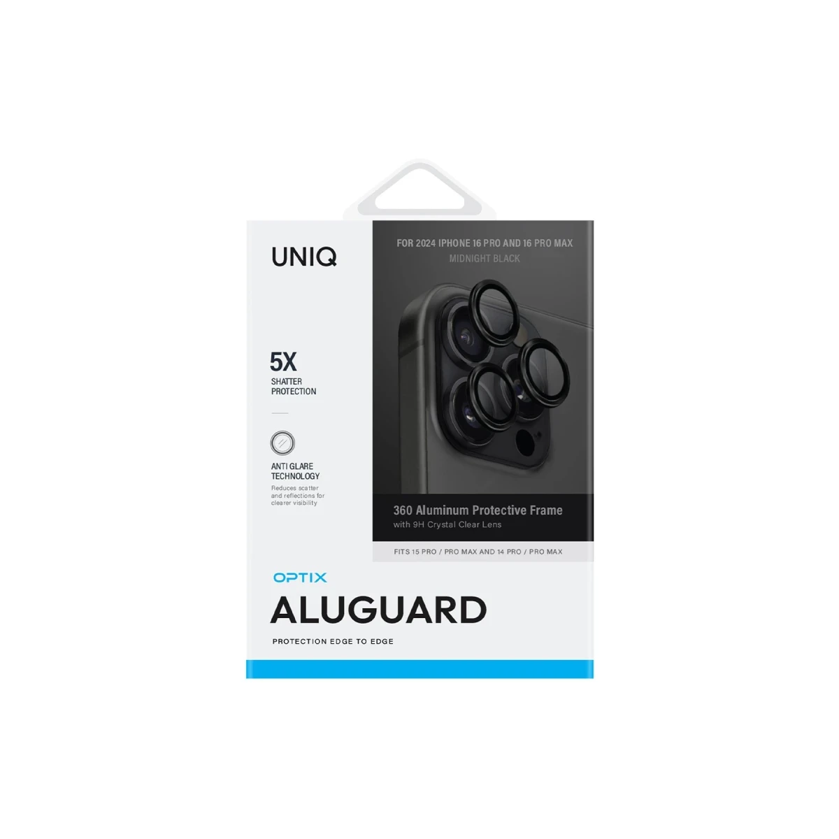 Uniq Apple iPhone 16 Pro Max Optix Alüminyum Kamera Lens Koruyucu - Siyah