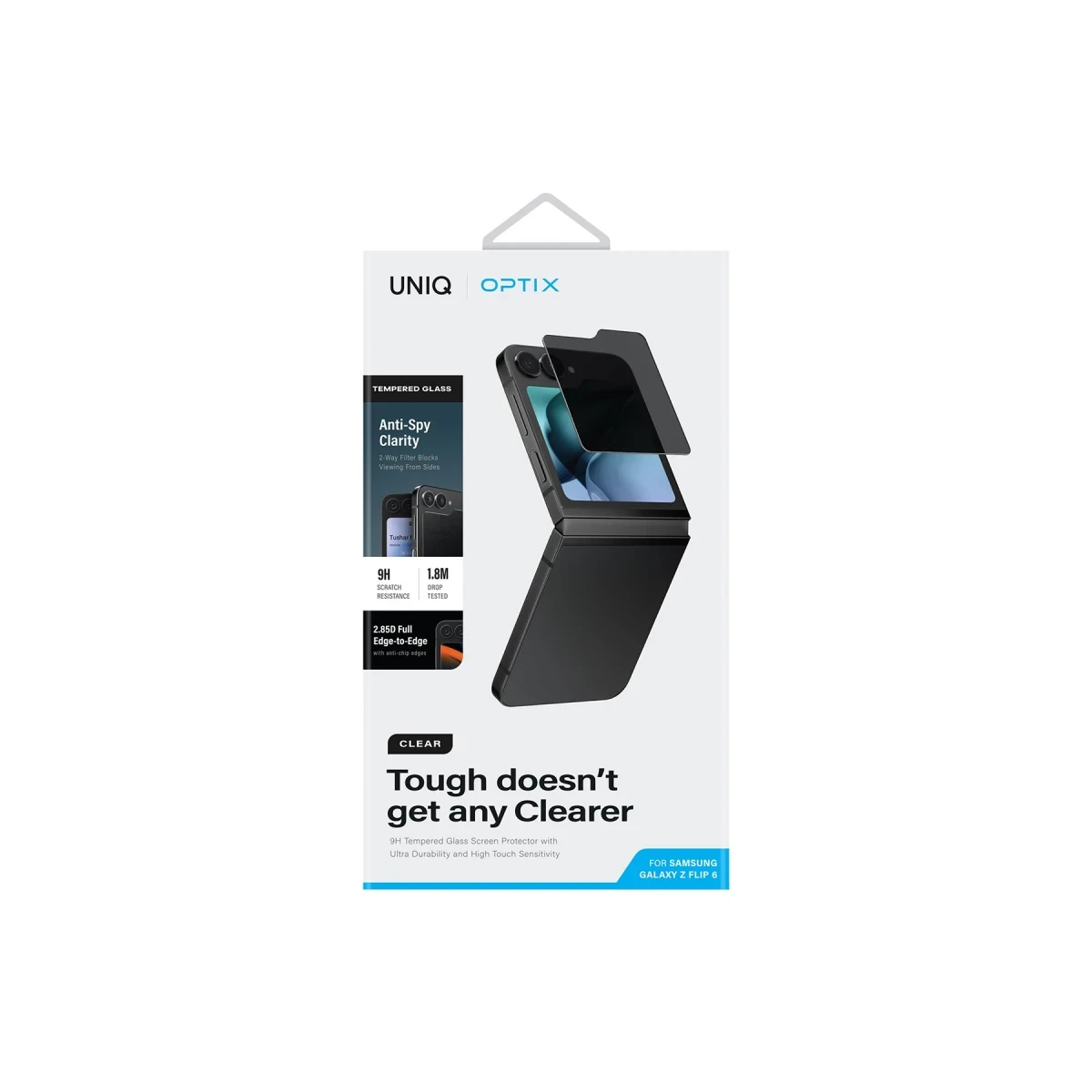 Uniq Samsung Galaxy Z Flip 6 Optix Hayalet Cam Ekran Koruyucu - Siyah