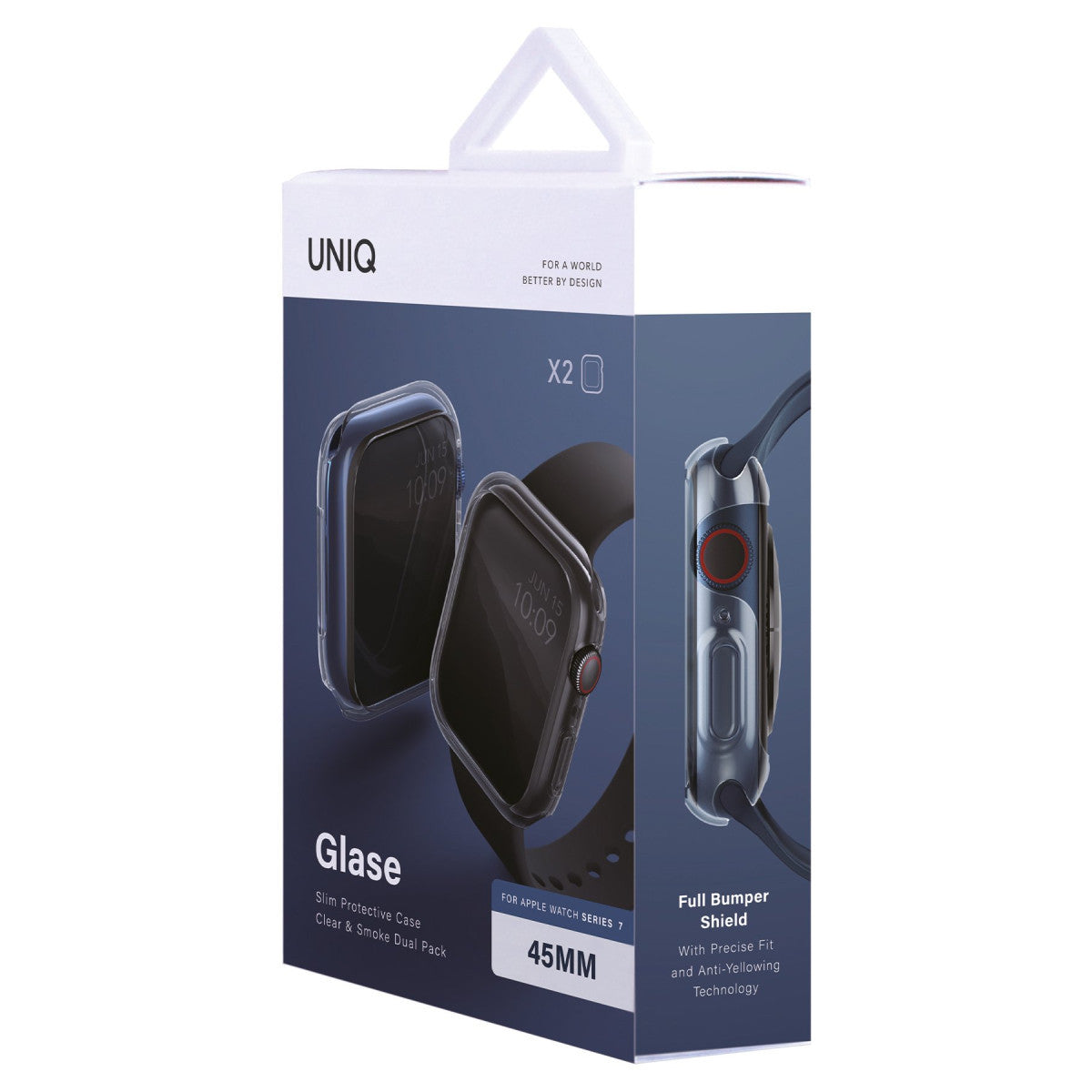 Uniq Apple Watch 41mm Glase Dual Pack Kasa Koruyucu - Siyah-Şeffaf