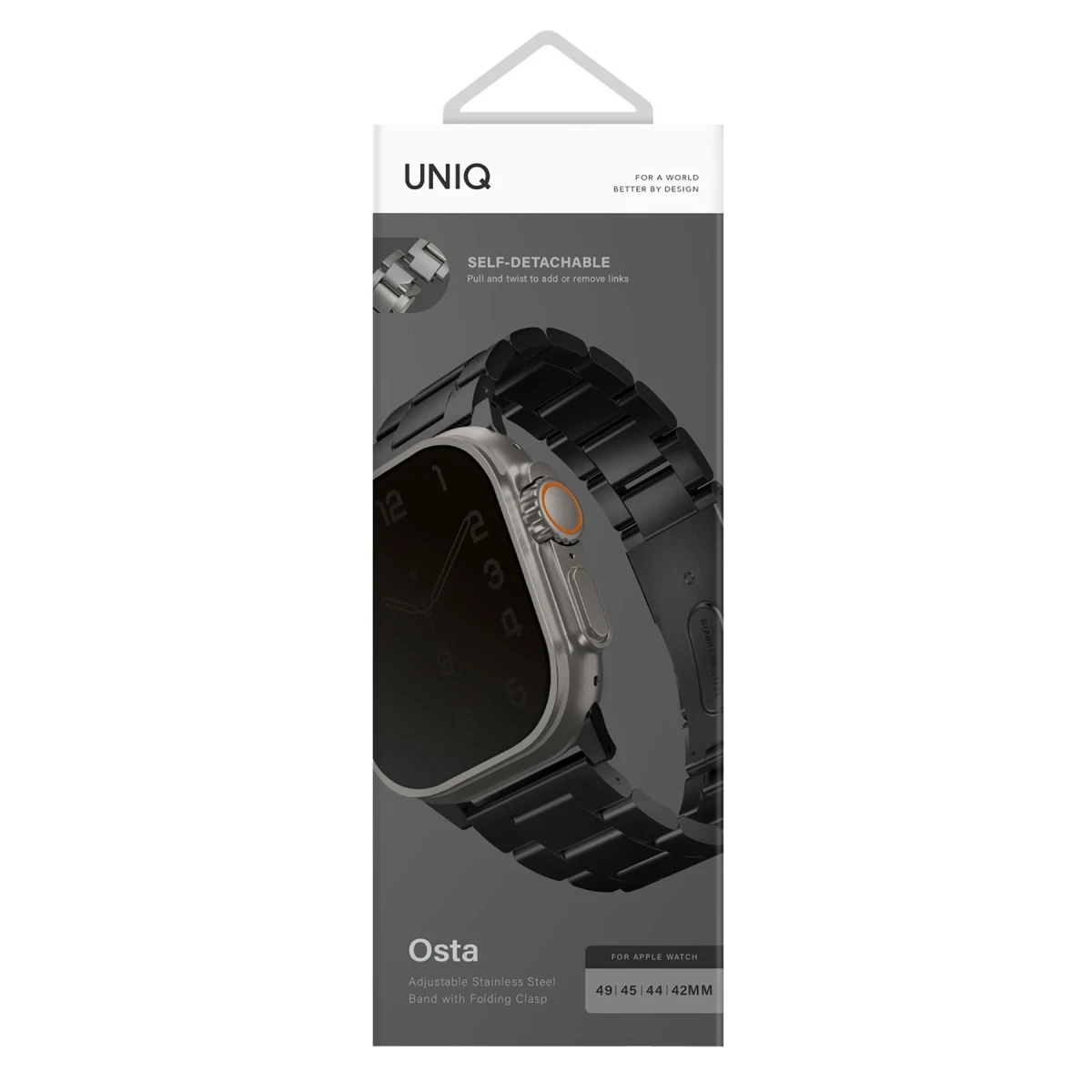 Uniq Apple Watch 42-44-45-49mm Osta Metal Kordon - Siyah