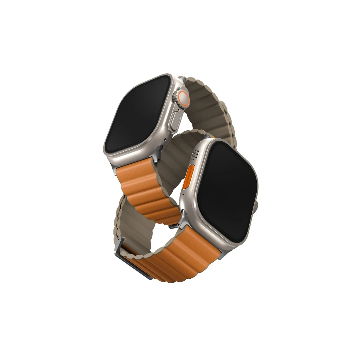 Uniq Apple Watch Ultra 49mm Revix Premium Reversible Manyetik Kordon - Turuncu-Gri